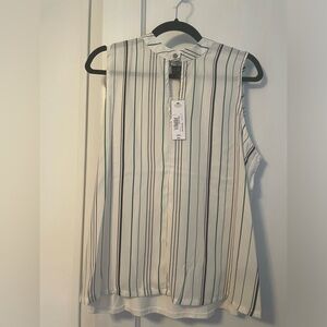 New with tags white with green and black stripe‎ sleeveless
